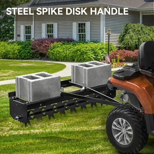 YINTATECH 48" Tow-Behind Lawn Aerator with Universal Hitch | Soil Loosening & Oxygenation Tool for Lawn Care thumbnail 2