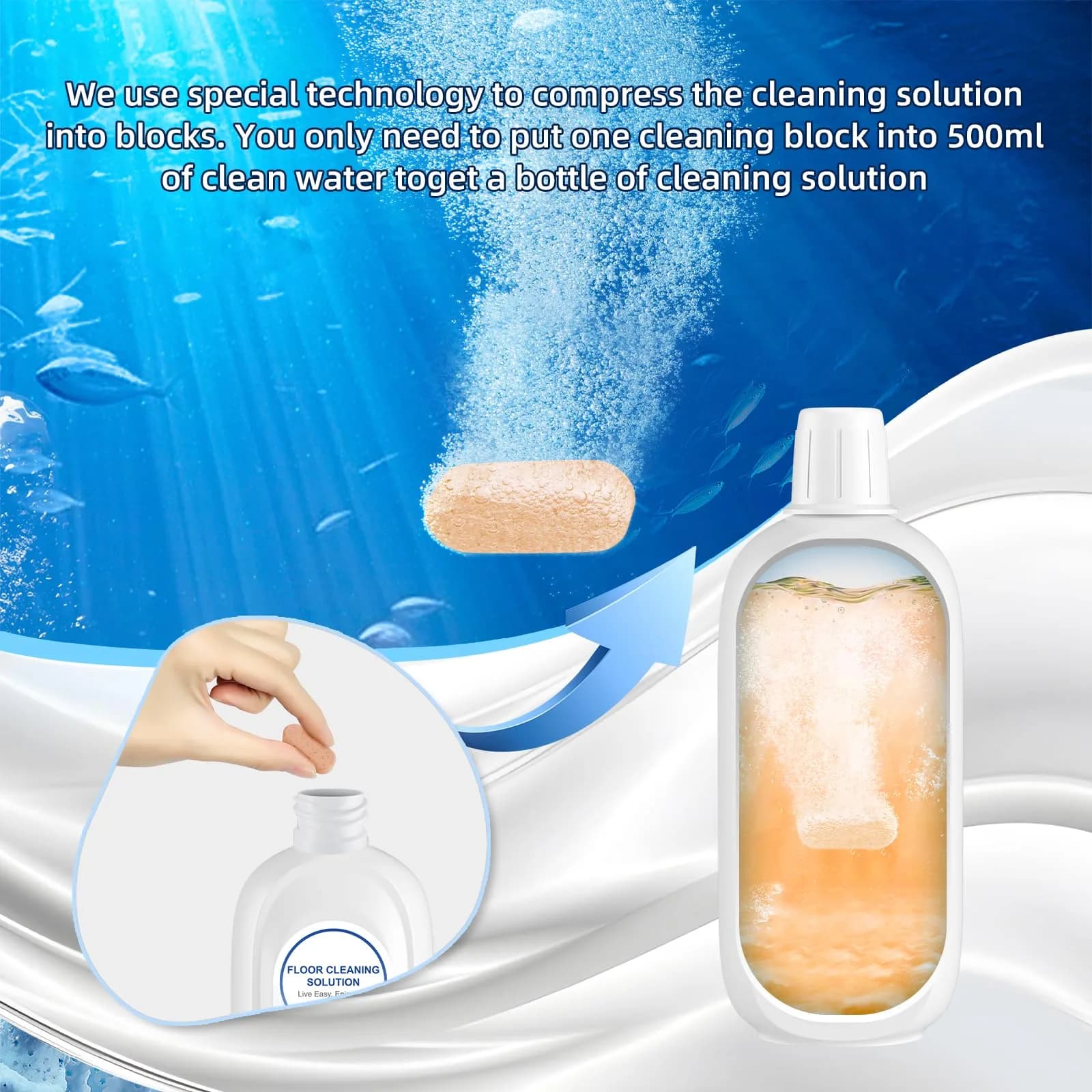 Nukisa Orange Scent Cleaning Solution Blocks for Tineco Vacuums | 10 Packs (169 oz Total) - view 3