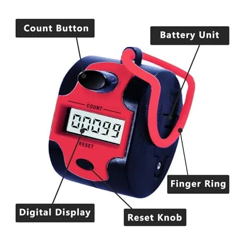 TESEAS Handy Counter Click Manual Digital Clicker 5-Digit Display 99999 Count | Track Lap, People, Golf, Stitch thumbnail 5