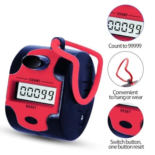 TESEAS Handy Counter Click Manual Digital Clicker 5-Digit Display 99999 Count | Track Lap, People, Golf, Stitch thumbnail 3