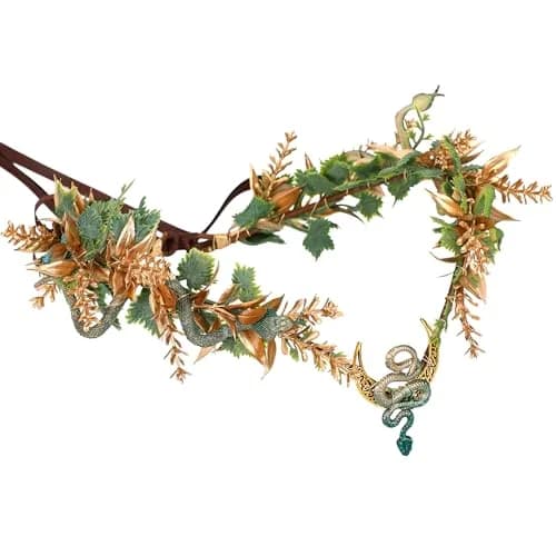 MOSTORY Medusa Fairy Flower Crown - Snake Elf Crown Floral Headband for Women, One Size | Woodland Renaissance Costume thumbnail 1