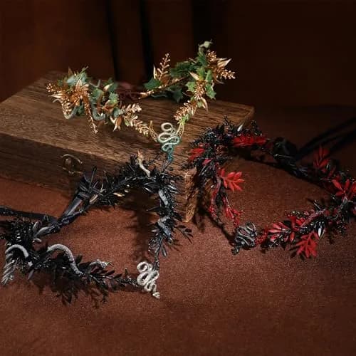 MOSTORY Medusa Fairy Flower Crown - Snake Elf Crown Floral Headband for Women, One Size | Woodland Renaissance Costume thumbnail 6