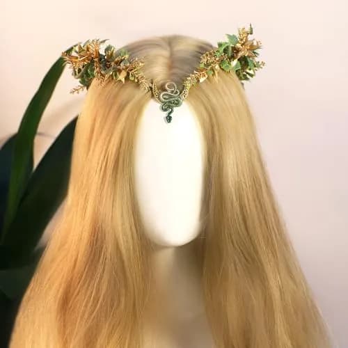 MOSTORY Medusa Fairy Flower Crown - Snake Elf Crown Floral Headband for Women, One Size | Woodland Renaissance Costume thumbnail 2