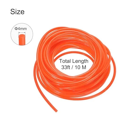 uxcell Orange Polyurethane Round Belt 4mm Dia, 10m (33ft) | Drive Transmission Smooth Surface thumbnail 2