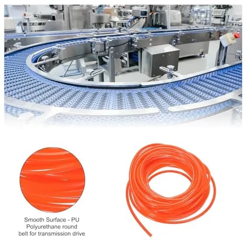 uxcell Orange Polyurethane Round Belt 4mm Dia, 10m (33ft) | Drive Transmission Smooth Surface thumbnail 3
