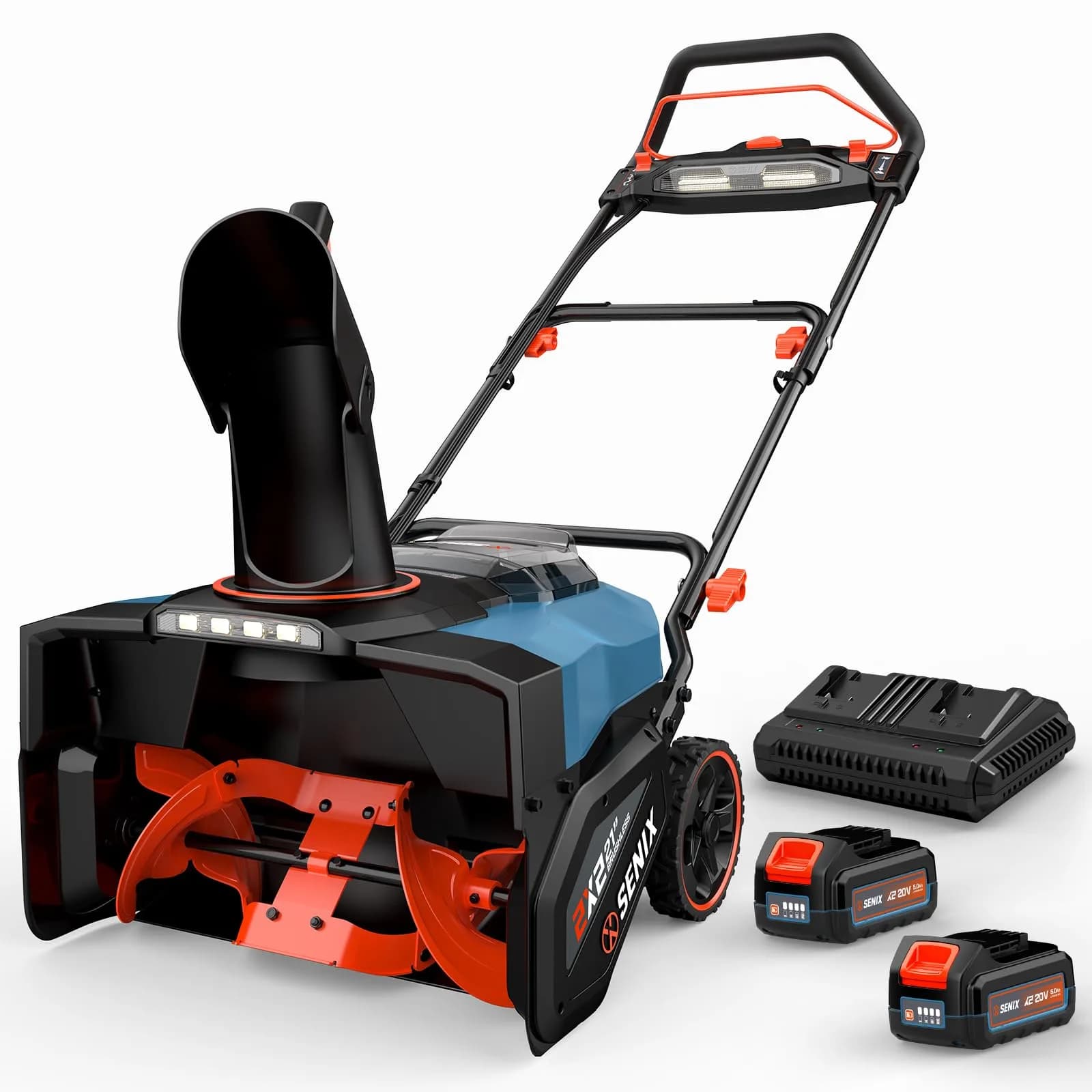 SENIX 40V 21-Inch Cordless Snow Blower with Variable-Speed Steel Auger | Efficient Snow Clearing