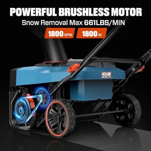 SENIX 40V 21-Inch Cordless Snow Blower with Variable-Speed Steel Auger | Efficient Snow Clearing thumbnail 4