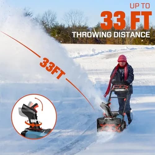 SENIX 40V 21-Inch Cordless Snow Blower with Variable-Speed Steel Auger | Efficient Snow Clearing thumbnail 7