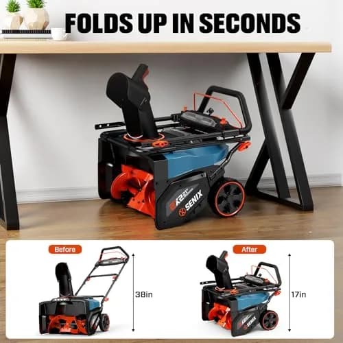 SENIX 40V 21-Inch Cordless Snow Blower with Variable-Speed Steel Auger | Efficient Snow Clearing thumbnail 9