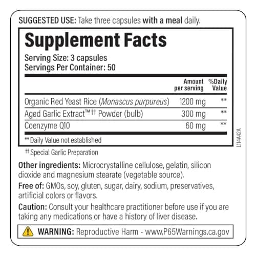 Kyolic Aged Garlic Extract Formula 114 - Red Yeast Rice & CoQ10 | Supports Heart & Energy thumbnail 2