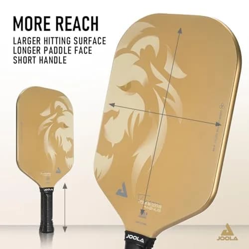 JOOLA Magnus CAS 14mm Pickleball Paddle - Edgeless Design & Extra Long Reach, Lightweight Carbon Fiber Core, Gold Tyson McGuffin Lion Paddle (16.5") thumbnail 4