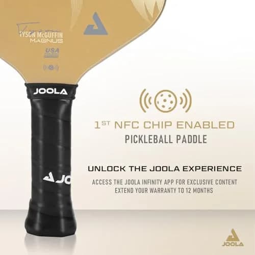 JOOLA Magnus CAS 14mm Pickleball Paddle - Edgeless Design & Extra Long Reach, Lightweight Carbon Fiber Core, Gold Tyson McGuffin Lion Paddle (16.5") thumbnail 5