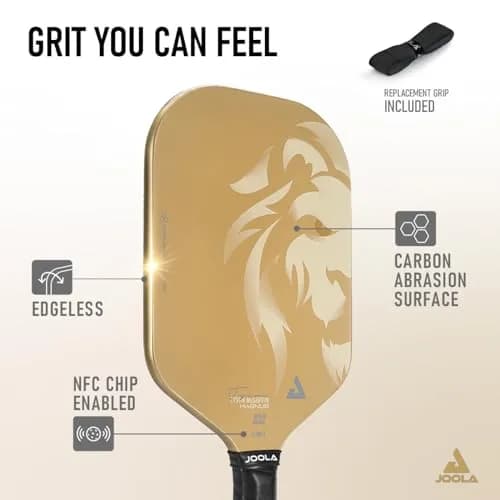 JOOLA Magnus CAS 14mm Pickleball Paddle - Edgeless Design & Extra Long Reach, Lightweight Carbon Fiber Core, Gold Tyson McGuffin Lion Paddle (16.5") thumbnail 2