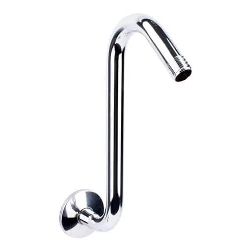JS Jackson Supplies 10.5 Inch S-Shaped Shower Arm Extension with Flange | Chrome Finish thumbnail 1