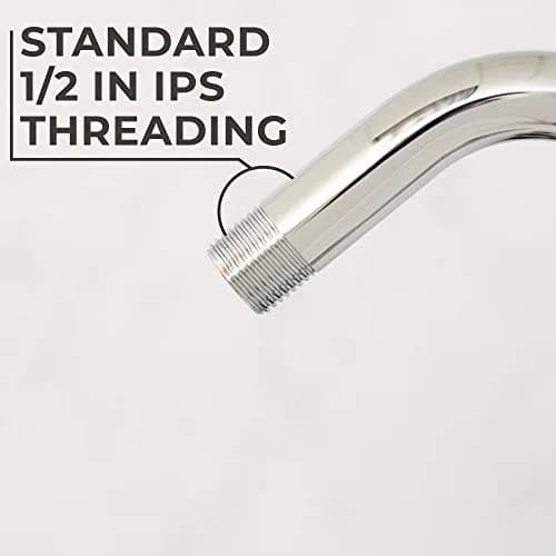 JS Jackson Supplies 10.5 Inch S-Shaped Shower Arm Extension with Flange | Chrome Finish thumbnail 8