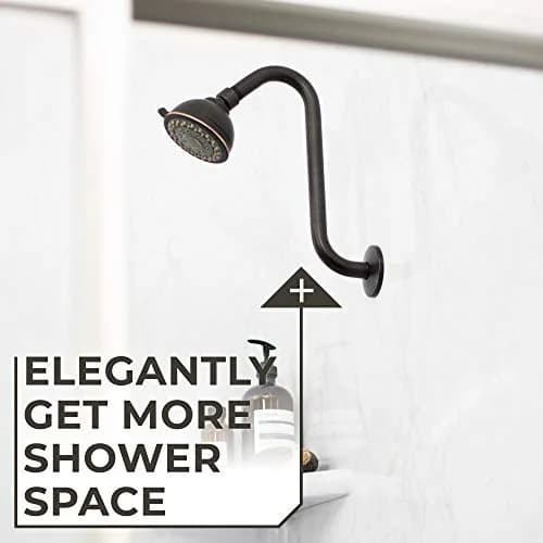 JS Jackson Supplies Shower Head Extension Arm with Flange, 10.5 Inch High-Rise Curved S Shape, Stainless Steel, Oil Rubbed Bronze Finish thumbnail 7