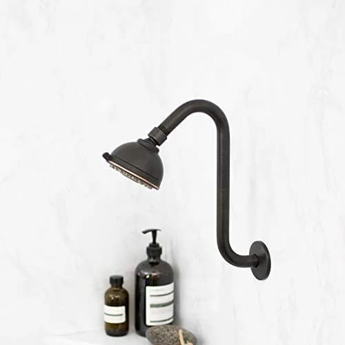 JS Jackson Supplies Shower Head Extension Arm with Flange, 10.5 Inch High-Rise Curved S Shape, Stainless Steel, Oil Rubbed Bronze Finish thumbnail 9