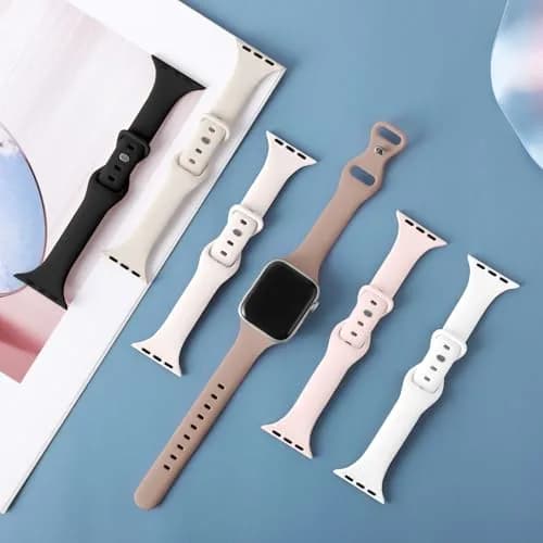 Eilesuny 6 Pack Slim Thin Silicone Watch Bands for Apple Watch 38mm-49mm | Water-Resistant & Breathable thumbnail 2