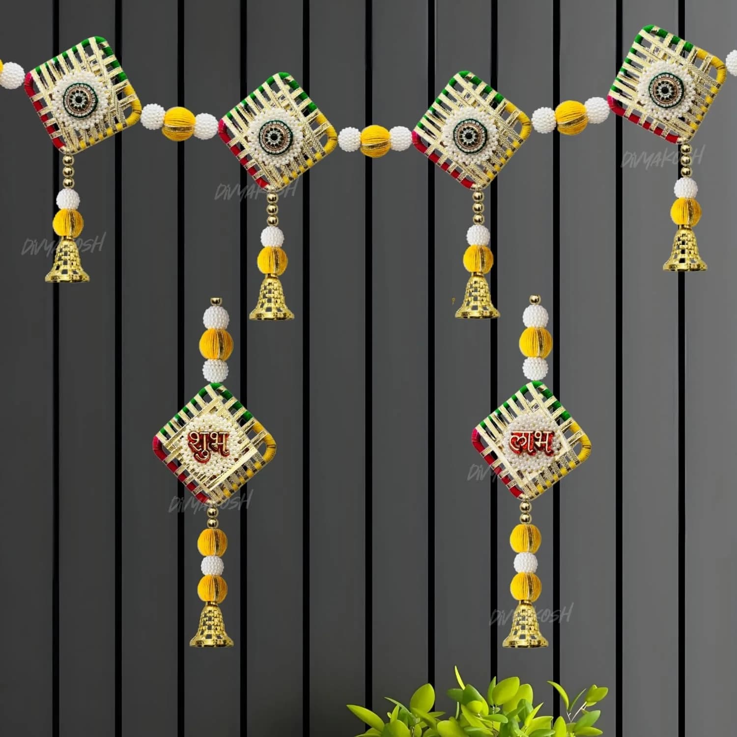 Divyakosh Multicolor Toran/Bandanwar with Side Hanging, 96.5 cm (38 Inch) | Authentic Indian Artisan Craftsmanship — Multicolor Toran+Side Hanging