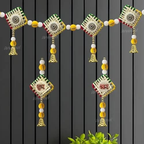 Divyakosh Multicolor Toran/Bandanwar with Side Hanging, 96.5 cm (38 Inch) | Authentic Indian Artisan Craftsmanship thumbnail 1