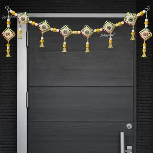 Divyakosh Multicolor Toran/Bandanwar with Side Hanging, 96.5 cm (38 Inch) | Authentic Indian Artisan Craftsmanship thumbnail 4