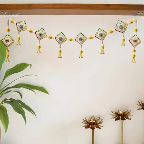 Divyakosh Multicolor Toran/Bandanwar with Side Hanging, 96.5 cm (38 Inch) | Authentic Indian Artisan Craftsmanship thumbnail 6