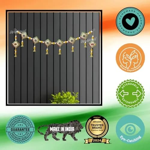 Divyakosh Multicolor Toran/Bandanwar with Side Hanging, 96.5 cm (38 Inch) | Authentic Indian Artisan Craftsmanship thumbnail 7