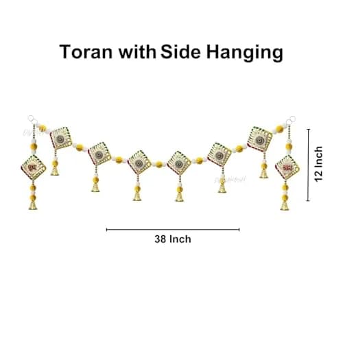 Divyakosh Multicolor Toran/Bandanwar with Side Hanging, 96.5 cm (38 Inch) | Authentic Indian Artisan Craftsmanship thumbnail 3