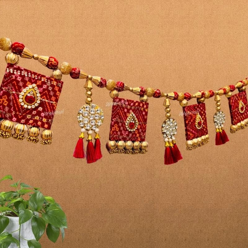 Divyakosh Traditional Door Toran Hanging 96.5 cm (38 Inch) | Multicolor Fabric Festival Welcome thumbnail 2