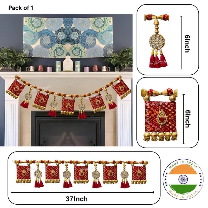 Divyakosh Traditional Door Toran Hanging 96.5 cm (38 Inch) | Multicolor Fabric Festival Welcome thumbnail 13