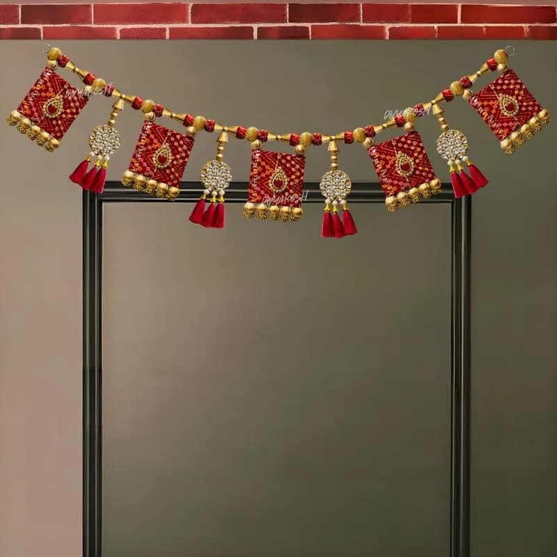 Divyakosh Traditional Door Toran Hanging 96.5 cm (38 Inch) | Multicolor Fabric Festival Welcome thumbnail 15