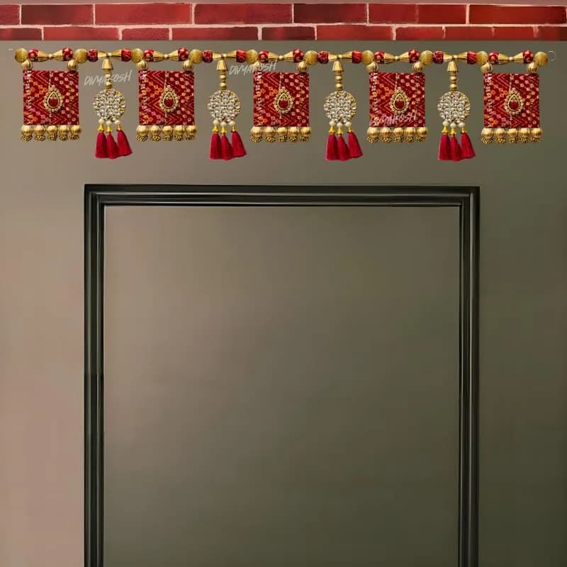 Divyakosh Traditional Door Toran Hanging 96.5 cm (38 Inch) | Multicolor Fabric Festival Welcome thumbnail 3