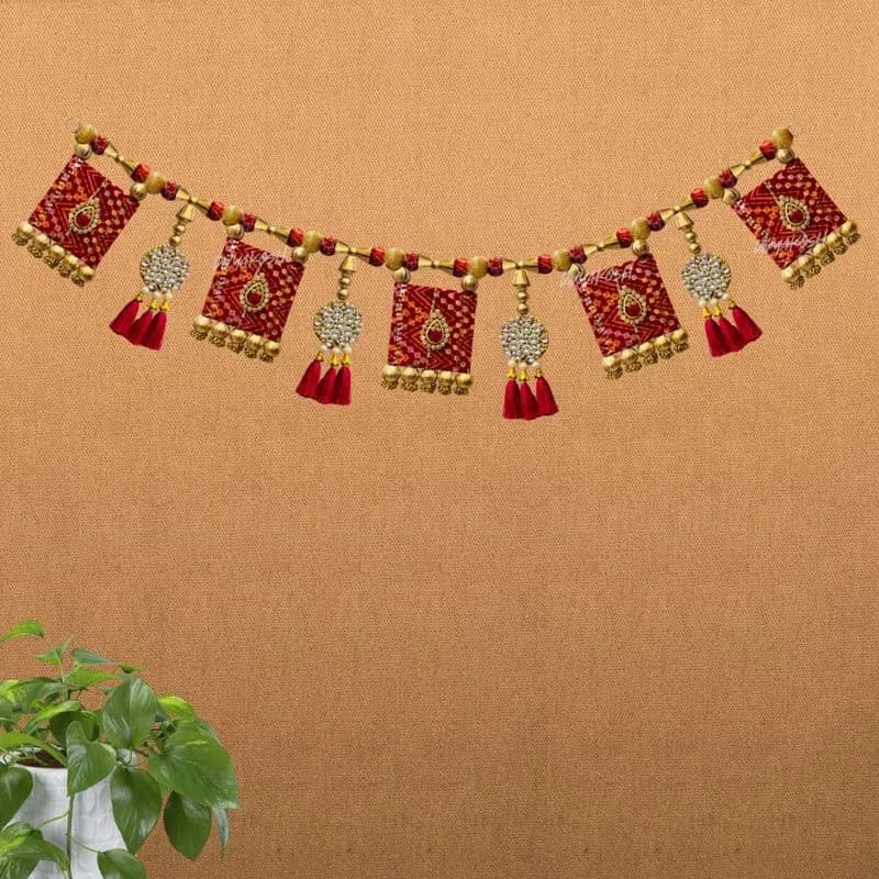 Divyakosh Traditional Door Toran Hanging 96.5 cm (38 Inch) | Multicolor Fabric Festival Welcome thumbnail 5