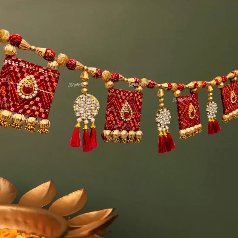 Divyakosh Traditional Door Toran Hanging 96.5 cm (38 Inch) | Multicolor Fabric Festival Welcome thumbnail 8