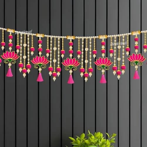Divyakosh Lotus Toran Door Hanging 97 cm (38 Inch) | Authentic Indian Artisan Craftsmanship thumbnail 12