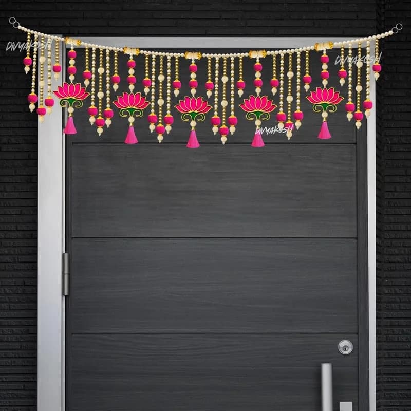 Divyakosh Lotus Toran Door Hanging 97 cm (38 Inch) | Authentic Indian Artisan Craftsmanship thumbnail 8