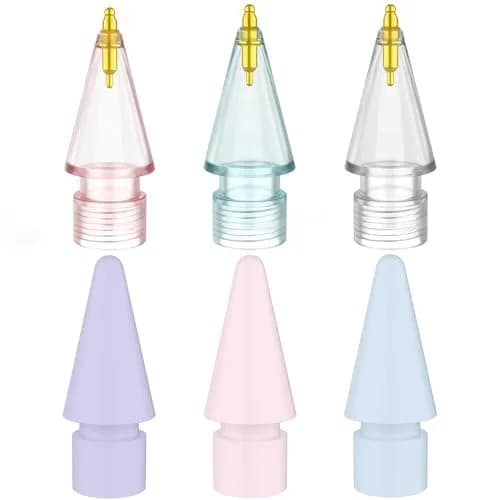 FAFALITHIC Gourd-Shaped Fine Point Replacement Tips for Apple Pencil 1st/2nd Gen, USB-C, Pro | 6-Pack Metal Nibs with Storage Case thumbnail 1