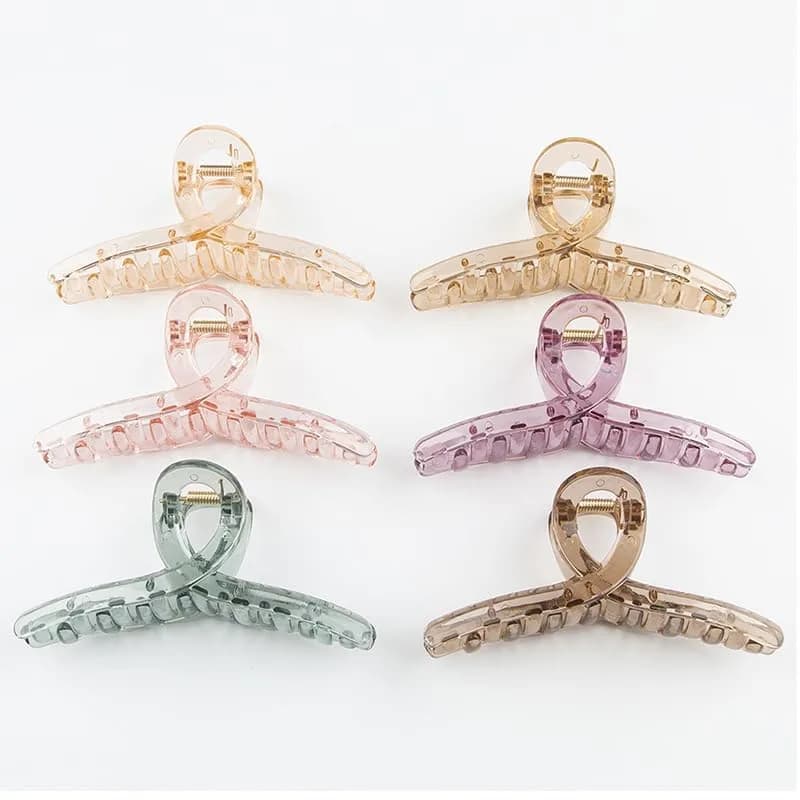 Akshetri Multicolor Large Hair Claw Clips (4 Pack) | Strong Hold for Thick & Long Hair