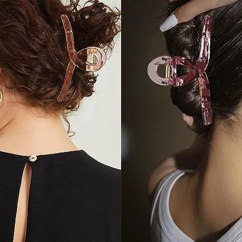 Akshetri Multicolor Large Hair Claw Clips (4 Pack) | Strong Hold for Thick & Long Hair thumbnail 4