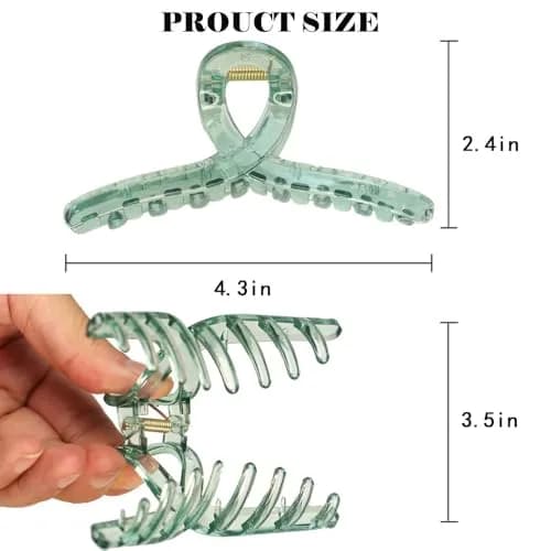 Akshetri Multicolor Large Hair Claw Clips (4 Pack) | Strong Hold for Thick & Long Hair thumbnail 3