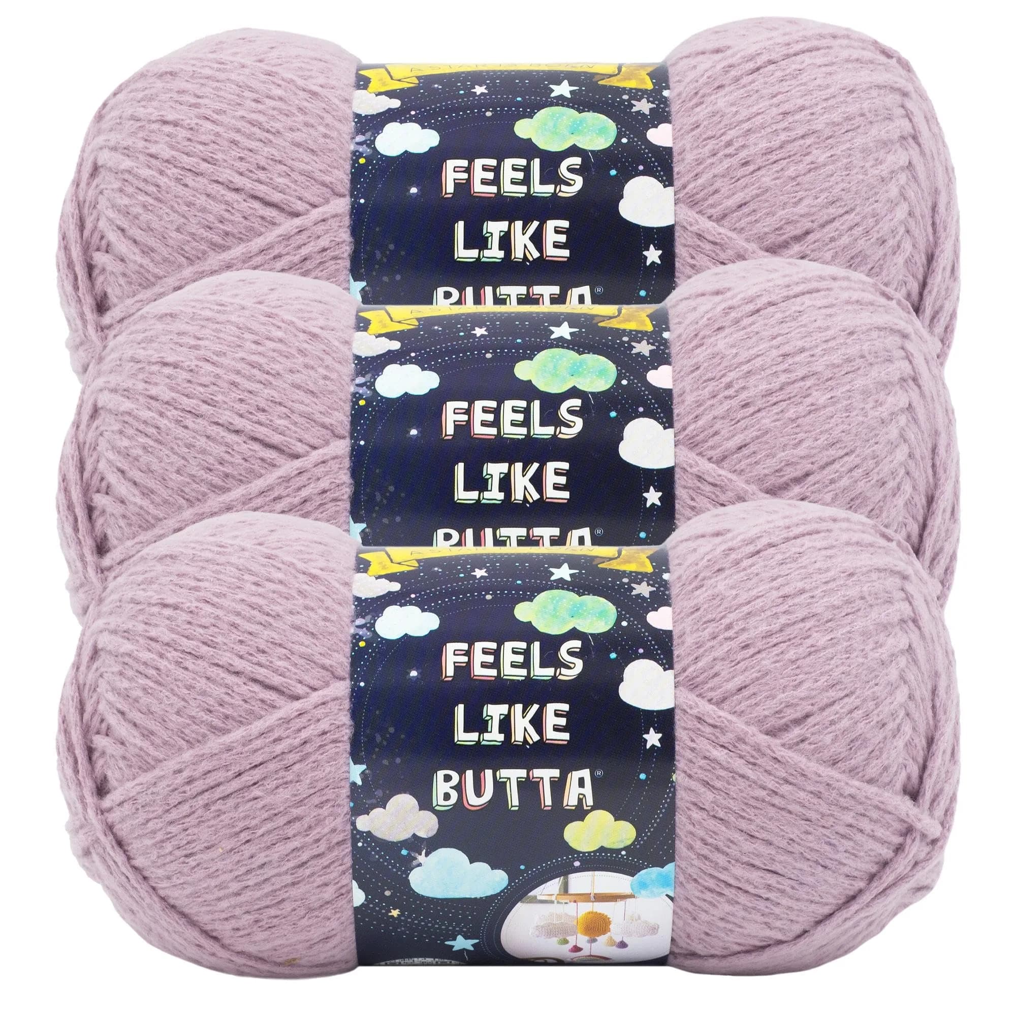 Lion Brand Yarn Feels Like Butta Crochet & Knitting Yarn, Quail, 3 Pack - main product image