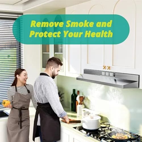 FIREGAS 36 Inch Under Cabinet Range Hood | 300 CFM Ducted/Ductless Convertible Stainless Steel Stove Vent Hood with LED Light thumbnail 8