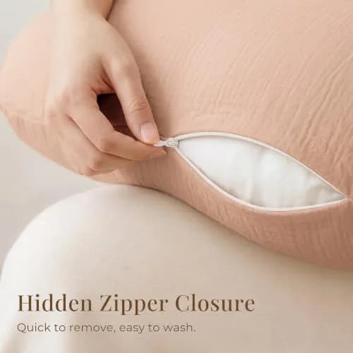 Konssy 2-Pack Muslin Nursing Pillow Covers 63.5cm x 45.7cm | Soft Cotton Slipcovers for Baby thumbnail 7