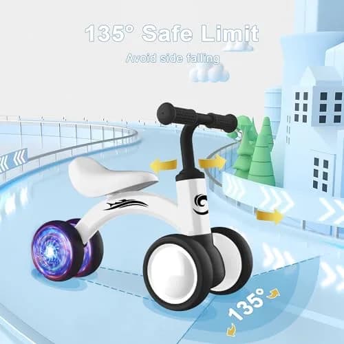 Gamfeiny Colorful Lighting Baby Balance Bike | 10-36 Months Toddler First Riding Toy thumbnail 5