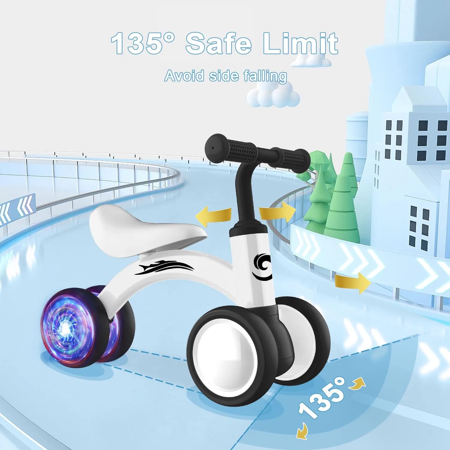 Gamfeiny Colorful Lighting Baby Balance Bike | 10-36 Months Toddler First Riding Toy - view 5