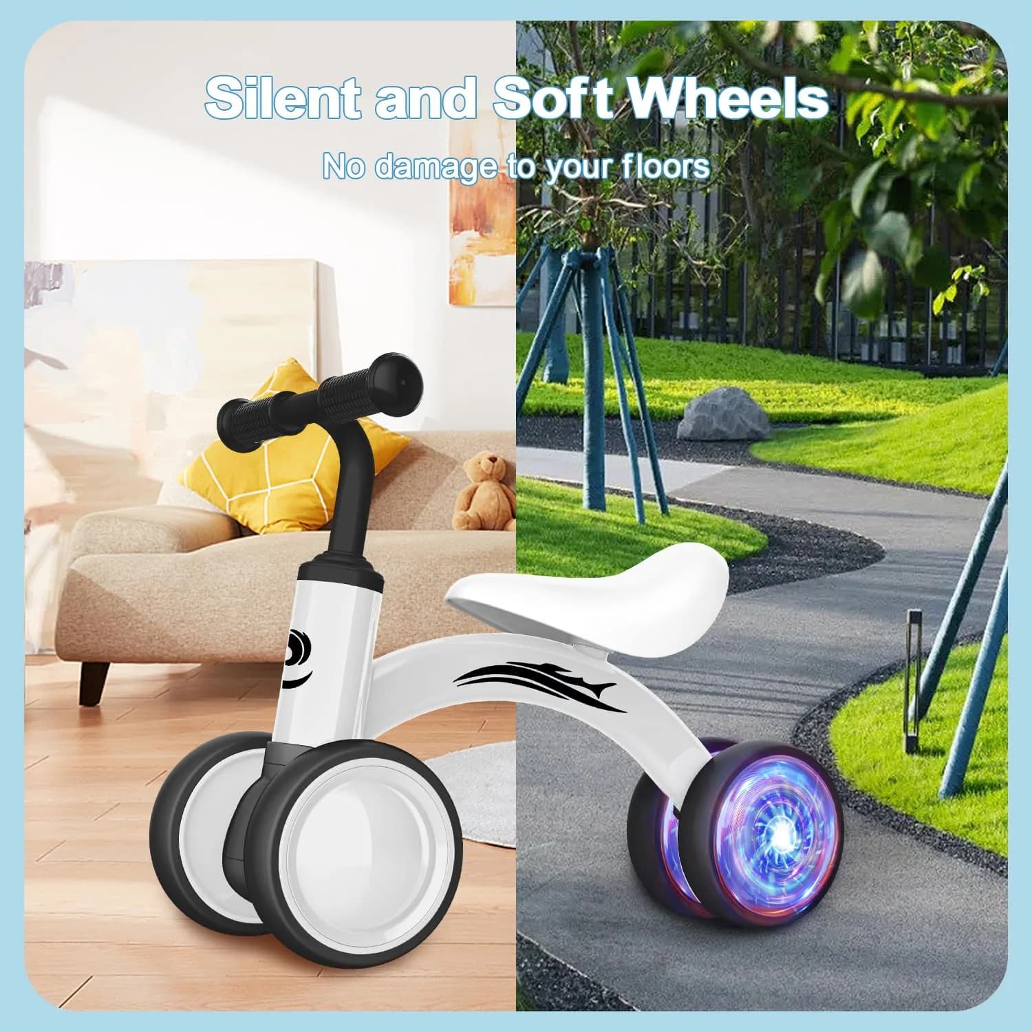 Gamfeiny Colorful Lighting Baby Balance Bike | 10-36 Months Toddler First Riding Toy - view 7