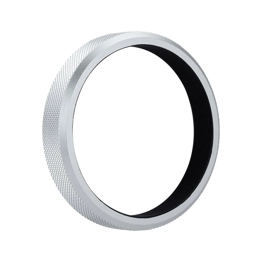 JJC Metal Lens Filter Adapter for Fuji X100VI X100V X100F X100T X100S X100 X70 Cameras | Fits 49mm Filters & Fuji FLCP-49 Lens Cap — Silver