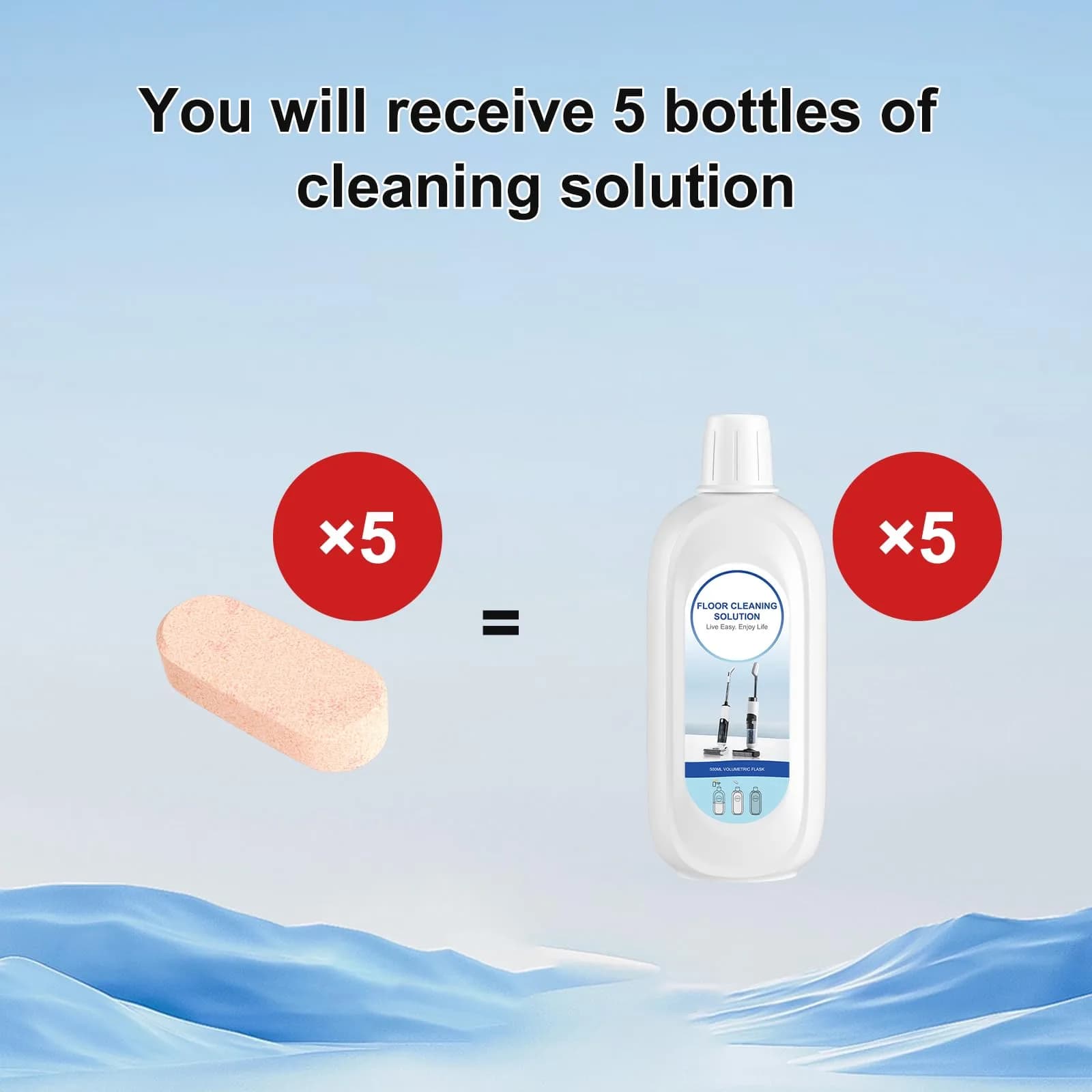Nukisa Orange Scent Cleaning Solution Blocks 527c9f | 1660 ml (56.1 fl oz) | For Tineco Vacuums - view 3