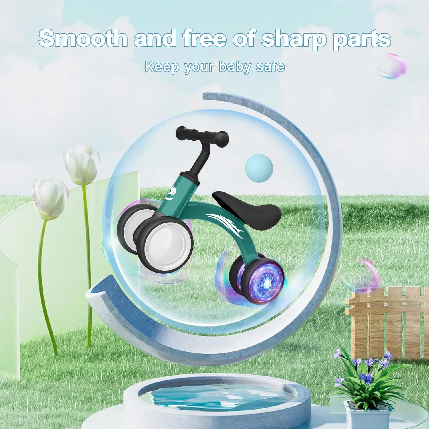 Gamfeiny Colorful Lighting Baby Balance Bike Toys for 1 Year Old Boy Girl Gifts, 10-36 Month Toddler Balance Bike, No Pedal 4 Silence Wheels & Soft Seat, 2.49 kg (5.5 lb) thumbnail 6