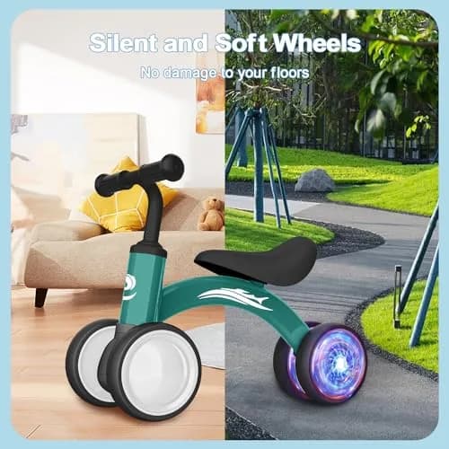 Gamfeiny Colorful Lighting Baby Balance Bike Toys for 1 Year Old Boy Girl Gifts, 10-36 Month Toddler Balance Bike, No Pedal 4 Silence Wheels & Soft Seat, 2.49 kg (5.5 lb) thumbnail 7